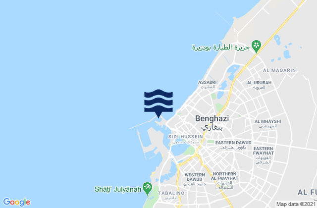 Karte der Gezeiten Outer Harbour, Libya