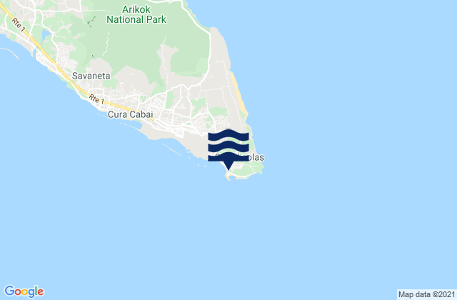 Karte der Gezeiten Outside Rodger's Beach, Venezuela