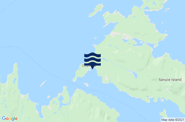 Karte der Gezeiten Ouzinkie Spruce Island, United States