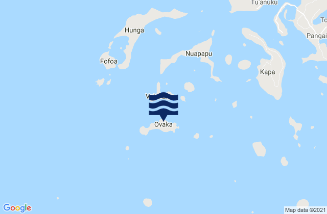 Karte der Gezeiten Ovaka Island, Tonga