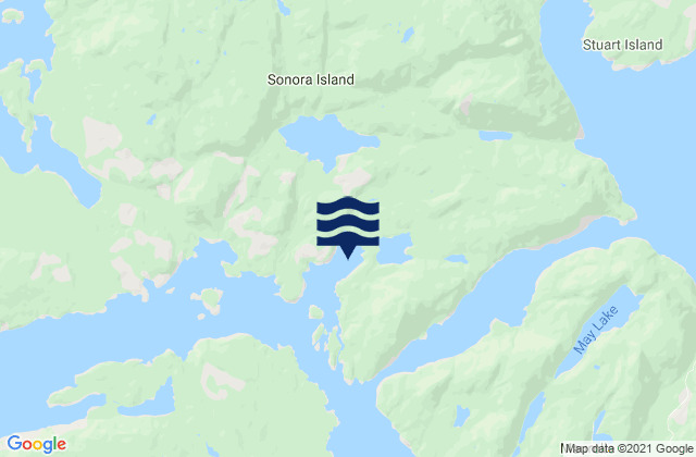 Karte der Gezeiten Owen Bay, Canada