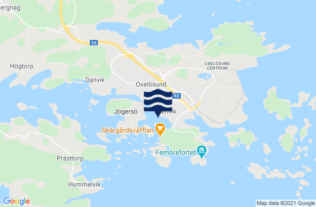 Karte der Gezeiten Oxelösunds Kommun, Sweden