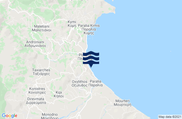 Karte der Gezeiten Oxílithos, Greece