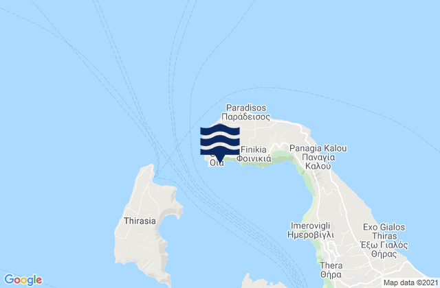 Karte der Gezeiten Oía, Greece
