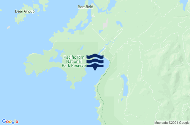 Karte der Gezeiten Pachena Bay, Canada