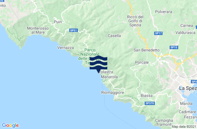 Karte der Gezeiten Padivarma, Italy