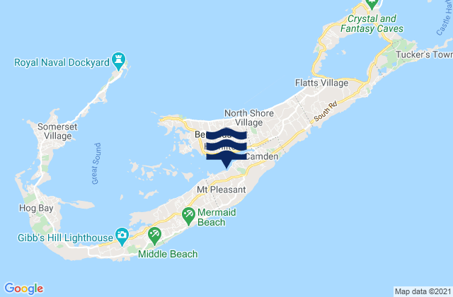 Karte der Gezeiten Paget Parish, Bermuda