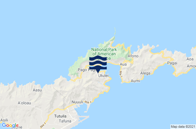 Karte der Gezeiten Pago Pago Harbor Tutuila Island, American Samoa