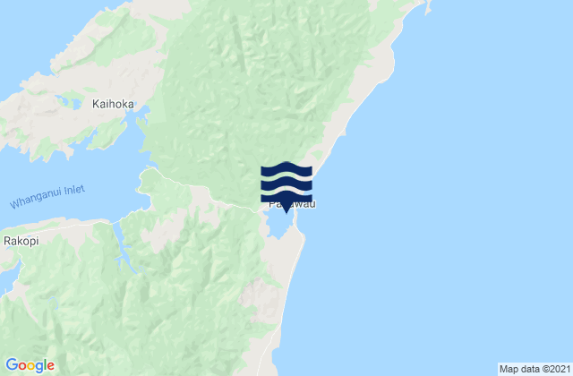 Karte der Gezeiten Pakawau Inlet, New Zealand