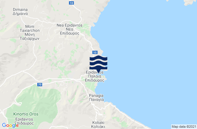 Karte der Gezeiten Palaiá Epídavros, Greece