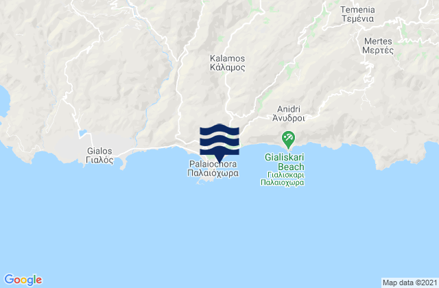 Karte der Gezeiten Palaióchora, Greece