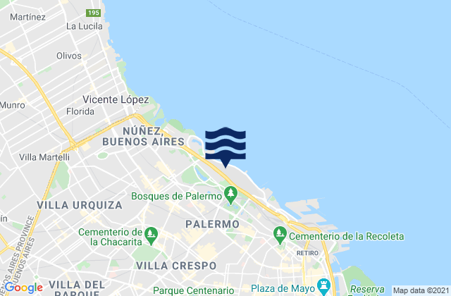Karte der Gezeiten Palermo, Argentina