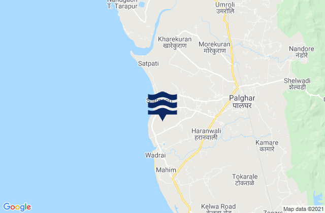 Karte der Gezeiten Palghar, India