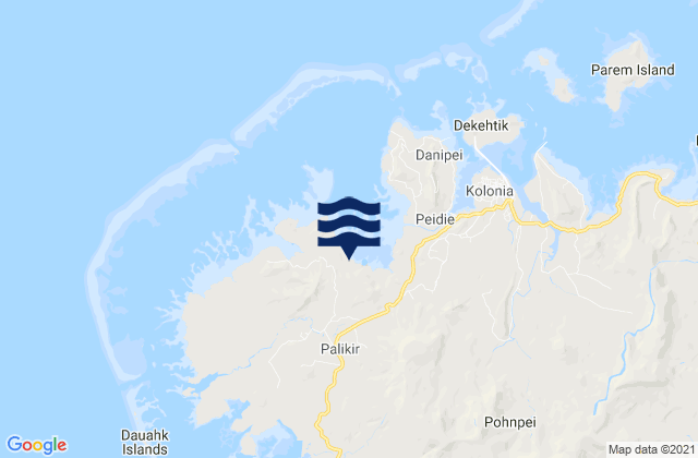 Karte der Gezeiten Palikir - National Government Center, Micronesia