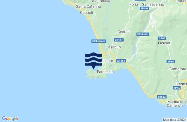Karte der Gezeiten Palinuro Porto, Italy