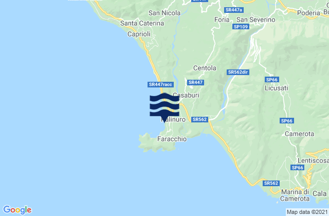 Karte der Gezeiten Palinuro, Italy