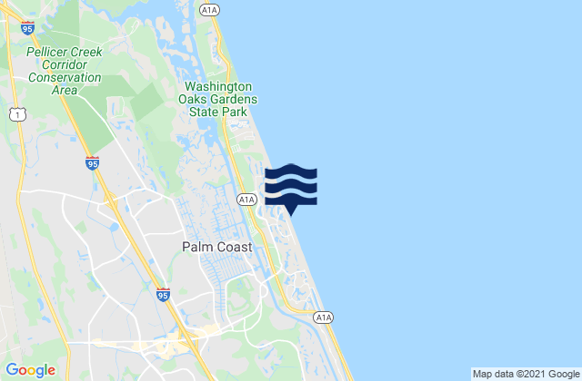 Karte der Gezeiten Palm Coast, United States