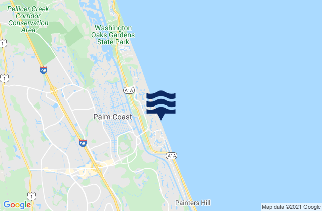 Karte der Gezeiten Palm Coast Marina, United States