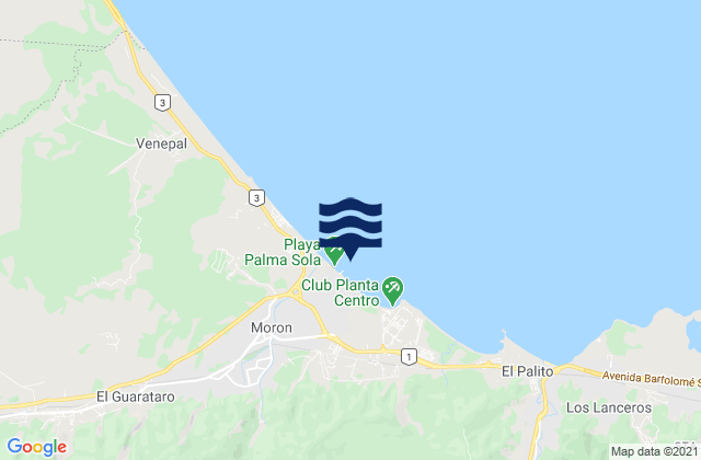 Karte der Gezeiten Palma sola beach, Venezuela