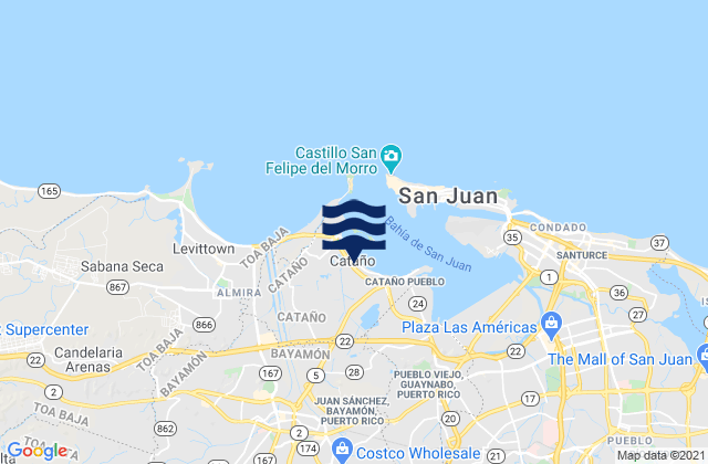 Karte der Gezeiten Palmas Barrio, Puerto Rico