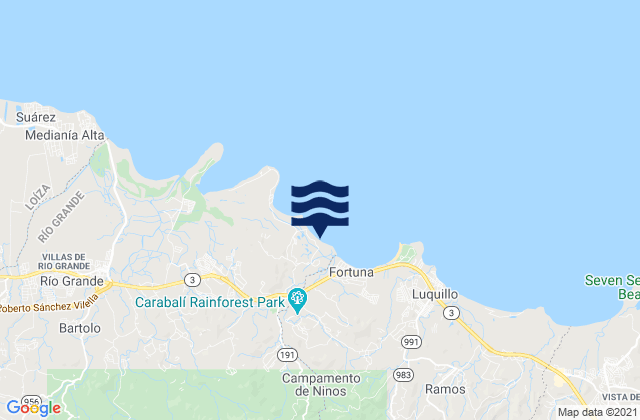 Karte der Gezeiten Palmer, Puerto Rico