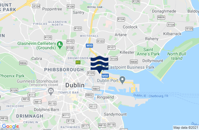 Karte der Gezeiten Palmerstown, Ireland