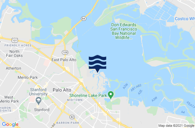 Karte der Gezeiten Palo Alto Yacht Harbor, United States