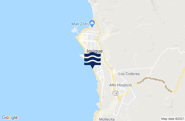 Karte der Gezeiten Palo Buque, Chile