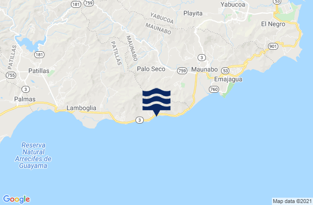 Karte der Gezeiten Palo Seco Barrio, Puerto Rico