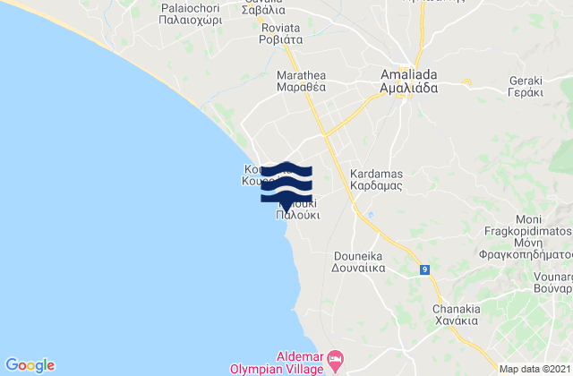 Karte der Gezeiten Palouki, Greece