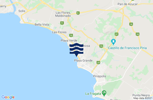 Karte der Gezeiten Pan de Azúcar, Uruguay