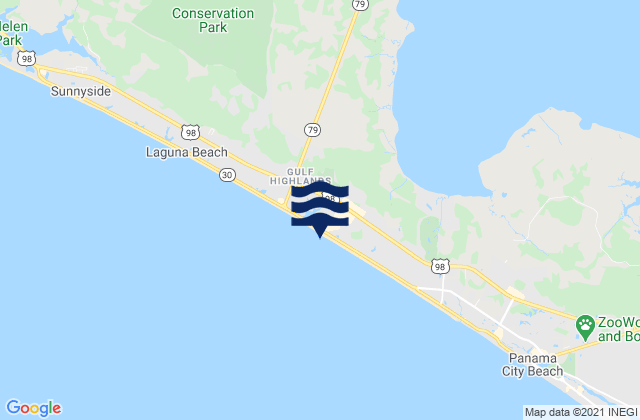 Karte der Gezeiten Panama City Beach (Outside), United States