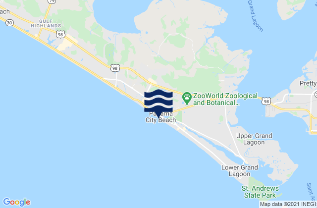 Karte der Gezeiten Panama City Beach, United States