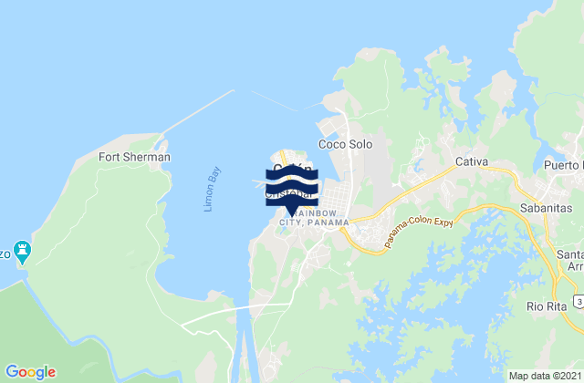 Karte der Gezeiten Panama City, Panama