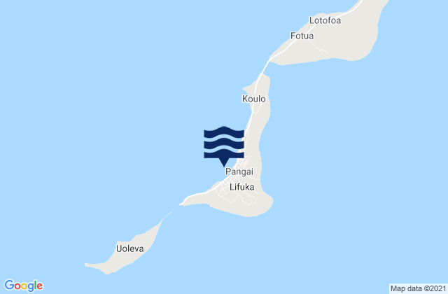 Karte der Gezeiten Pangai, Tonga
