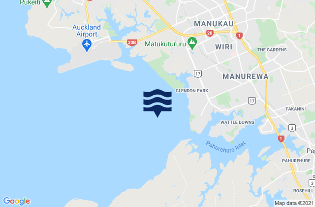 Karte der Gezeiten Papakura Channel, New Zealand