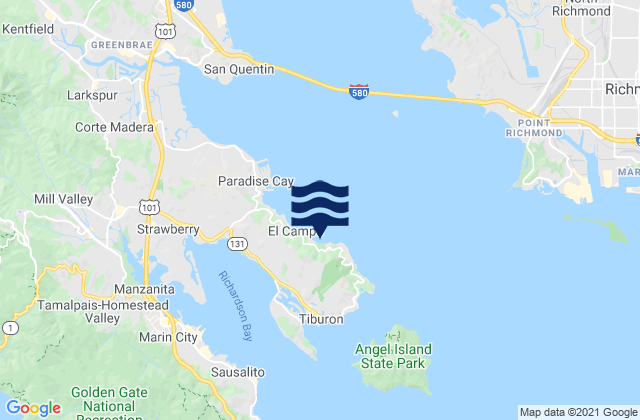 Karte der Gezeiten Paradise Cove, United States