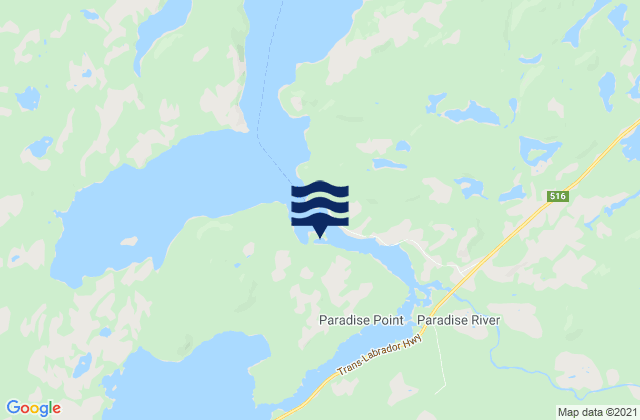 Karte der Gezeiten Paradise River, Canada