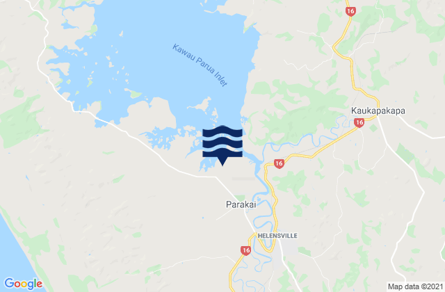 Karte der Gezeiten Parakai, New Zealand