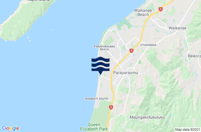 Karte der Gezeiten Paraparaumu, New Zealand