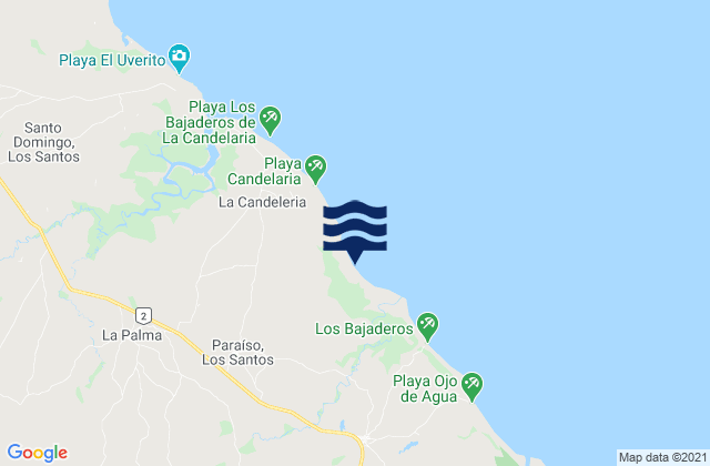 Karte der Gezeiten Paraíso, Panama