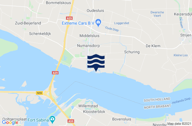 Karte der Gezeiten Parksluis, Netherlands