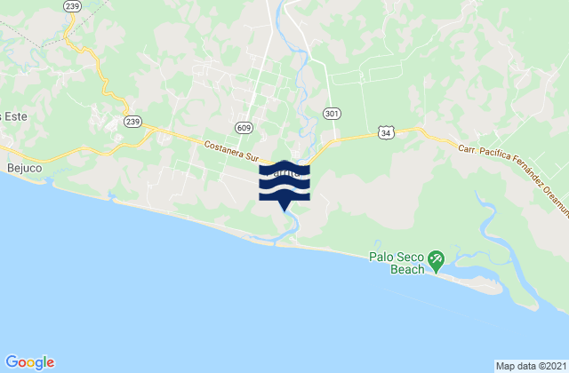Karte der Gezeiten Parrita, Costa Rica
