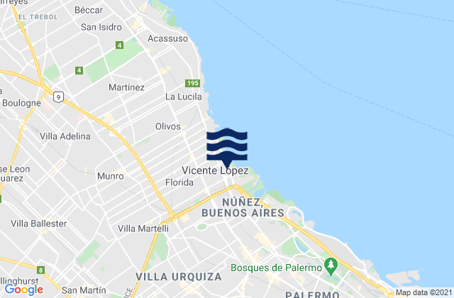Karte der Gezeiten Partido de General San Martín, Argentina