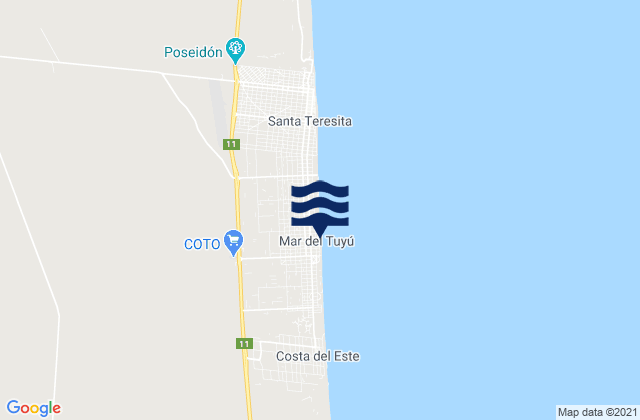 Karte der Gezeiten Partido de La Costa, Argentina