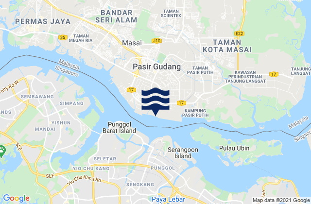 Karte der Gezeiten Pasir Gudanga Johor Port, Malaysia