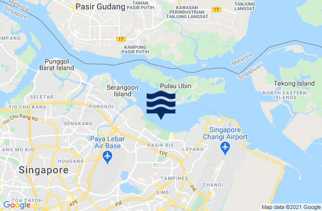 Karte der Gezeiten Pasir Ris Beach, Singapore