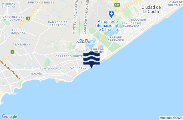 Karte der Gezeiten Paso de Carrasco, Uruguay