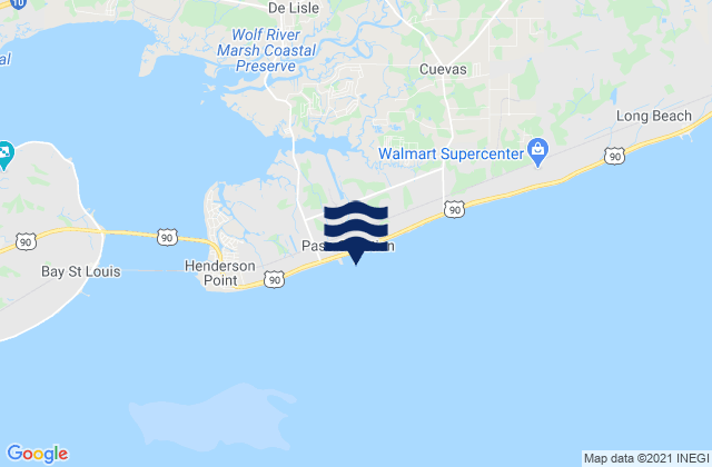 Karte der Gezeiten Pass Christian Yacht Club Mississippi Sound, United States