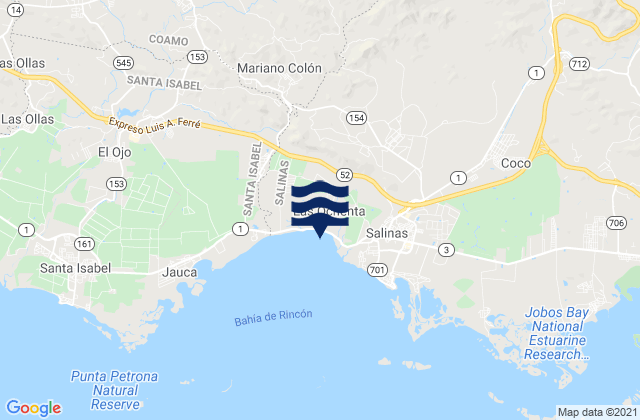 Karte der Gezeiten Pastos, Puerto Rico